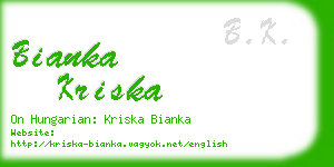 bianka kriska business card